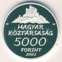 2003. 5000Ft Ag "Hollókő" T:PP Csak 5000db! Tanúsítvánnyal!
