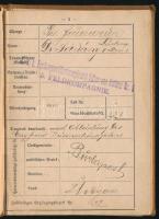 1910-1912 K. u. k. katonai igazolvány (K.u.k. Militärpass Festungsartillerie-Regiment Edler von Koll...