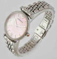 Armani acél tokos női kvarc karóra, elemmel. Pontosan jár. d: 32 mm