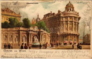 1899 (Vorläufer) Wien, Vienna, Bécs; Albrechtsbrunnen / fountain. litho (EM)