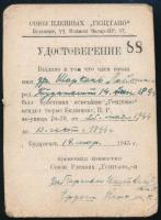 1945 Gestapo-Fogházviseltek Köre igazolványa, zsidó származású személy részére