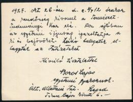 "1927 okt. 26-án de. e. 3/4 12 órakor a rendőrség kivonul a Természettudományi Kar elé. Az ajtó...