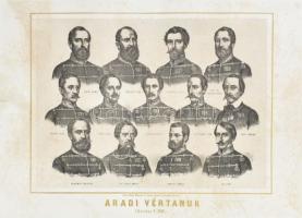 cca 1880 Aradi vértanúk (1849. október 6.), kiadja: Planck Bécs, restaurált, 46×62 cm