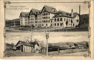 Gratwein, Gratwein-Straßengel (Steiermark); Heilstätte Horgas, Maschinenhaus, Wirtschaftsgebäude / spa, sanatorium, machine house. Art Nouveau (Rb)