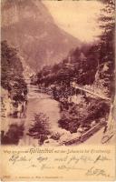 1900 Höllental, Schwarza bei Hirschwang / riverside (b)