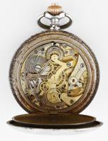 Antik kronográfos zsebóra. Stopperes. Működik zománc számlapon, apró repedéssel 53 mm,