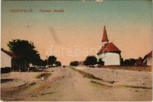 Niczkyfalva, Nickifalva, Kutas, Nitzkydorf, Nitchidorf; Fő utca, templom / main street, church (Rb)