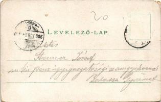 1900 Savanyúkút, Bad Sauerbrunn bei Wiener Neustadt; látkép, gőzmozdony, vonat / general view, locom...