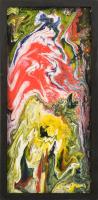Harlov Ágota (1953-): Örvénylés. Akril, farost. Jelzett a hátoldalán. 50x23 cm