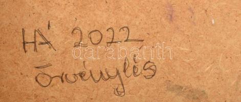 Harlov Ágota (1953-): Örvénylés. Akril, farost. Jelzett a hátoldalán. 50x23 cm