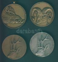 4db klf vadász témájú emlékérem, díjérem "Trófeabíráló Bizottság" T:2 az egyiken ph.