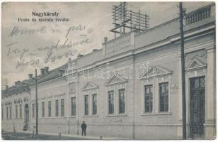 1915 Nagykároly, Carei; Posta, távirda és távbeszélő hivatal. Csókás László kiadása / post, telegraph and telephone office (EB)