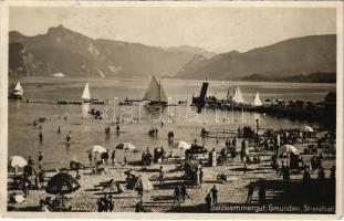 1928 Gmunden, Strandbad / beach, bathers