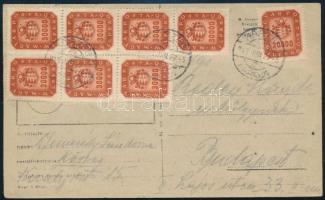 1946 (21. díjszabás) Távolsági levelezőlap 8 x 30000 Milpengő csíramentesítéssel KŐSZEG - Budapest