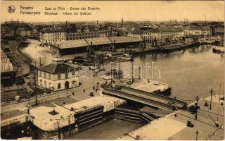 Antwerpen, Anvers; Quai du Rhin, Entrée des Bassins / quay, docks (tear)