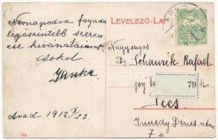 1912 Arad, József főherceg út és emeletes autóbusz / street, double decker autobus