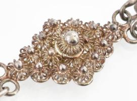 Ezüst (Ag) karkötő, Jelzett, áttört 7 g