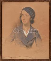 Géhl Zoltán (1888-1954): Art deco hölgy arcképe, Ceruza, papír, jelzett. Üvegezett, fakeretben, Foltos 35x28 cm