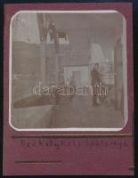 1912 Székelykáli (Erdély), laktanya, kartonra ragasztott fotó, feliratozva, 8,5×8 cm