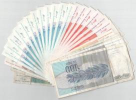 Jugoszlávia 1992. 100D + 50.000D + 1994. 1D (2x) + 1000D + 5000D (12x) + 50.000D (6x) + 500.000D T:F...