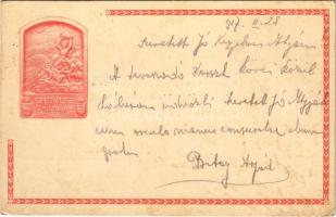 1917 Isonzo-Armee 1915 feliratú jelvény képe tábori levelezőlapon / WWI Austro-Hungarian K.u.K. military badge on a field postcard + "K.u.K. Infanterie Reg. Nr. 46. 1. Maschinengewehr Kompagnie" (EK)