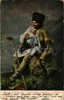 1904 Román juhászbojtár / Romänischer Schafhirte (Cioban) / Romanian folklore, shepherd (EK)