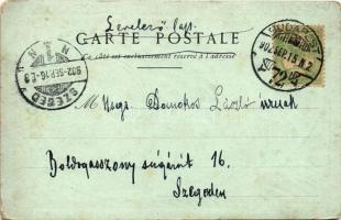 1902 Art Nouveau lady. Floral (EM)