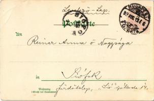 1899 (Vorläufer) "Ja oder Nein!" Lady art postcard, romantic couple in winter. litho (EB)