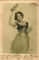 1900 Tarantella. Fr. A. Ackermann Kunstverlag, Künstlerpostkarte No. 828. s: H. Torggler (tear)