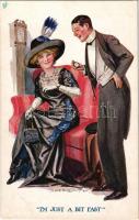 "I'm just a bit fast" Lady art postcard, romantic couple s: Sherie (fl)