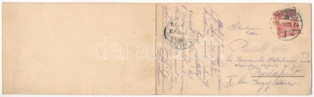 1907 Nagyszeben, Hermannstadt, Sibiu; Grosser Ring / Fő tér, lovas hintók. G.A. Seraphin - 2-részes ...