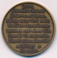 1996. "Magyarország halma - Millenium 1896 - A Honfoglalás emlékére 1996" bronz emlékérem,...