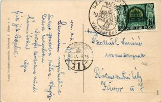 1940 Szatmárnémeti, Satu Mare; pályaudvar, vasútállomás. Vasúti levelezőlapárusítás / railway statio...