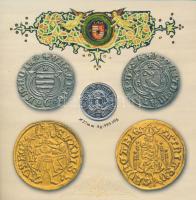 2008. 1Ft-100Ft (7xklf) + Mátyás denár Ag fantáziaverete (10g/0.999/27mm) "Reneszánsz emlékév&q...