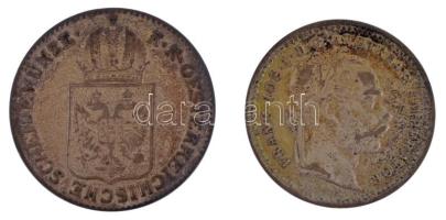 Ausztria 1849A 6kr Ag + 1872. 10kr Ag Ferenc József T:XF patina  Austria 1849A 6 Kreuzer Ag + 1872. 10 Kreuzer Ag Franz Joseph C:XF patina