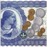 2006. 1Ft-100Ft (7xklf) forgalmi sor szettben + 1946. 1Ft Ag "Hatvanéves a Forint" utánver...