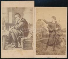 cca 1865 Petőfi Sándor (1823-1849) költő, 2 db fénynyomat, 10×6 cm