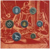 2001. 1Ft-100Ft (7xklf) forgalmi sor dísztokban, "Magyarország pénzérméi" sorozat, belső t...