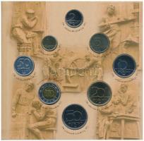 1999. 50f-100Ft (8xklf) "75 éves a Magyar Nemzeti Bank" forgalmi sor dísztokban, belső tok...