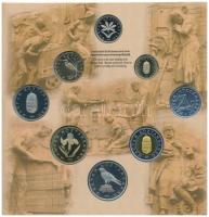 1999. 50f-100Ft (8xklf) "75 éves a Magyar Nemzeti Bank" forgalmi sor dísztokban, belső tok...