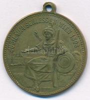 Ausztria 1898. "Ferenc József / Jubileumi lövészverseny Bécs" bronz emlékmedál füllel. Szi...