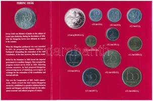 1994. 10f-100Ft (10xklf) "Magyarország pénzérméi" forgalmi sor dísztokban, + 1994. 200Ft A...