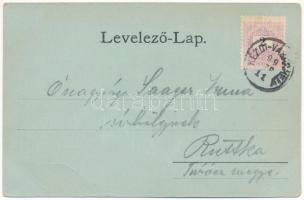 1899 (Vorläufer) Kézdivásárhely, Targu Secuiesc; Főtér, Nemzeti szálló, posta, Római katolikus gimná...