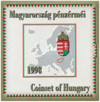 1998. 50f-200Ft (10xklf) forgalmi sor, dísztokban, belső borító ragasztása kissé elengedett, a 100Ft-os emlékérem a lappal együtt hiányzik T:PP patina Adamo FO31.1