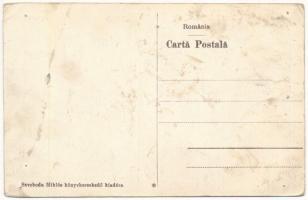 Gyimesbükk, Ghimes-Faget; Rákóczi vár, határ a vasúttal. Szvoboda Miklós kiadása / castle ruins, bor...