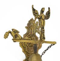 Réz fali csengő, jó állapotban, 17×14 cm