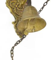 Réz fali csengő, jó állapotban, 17×14 cm