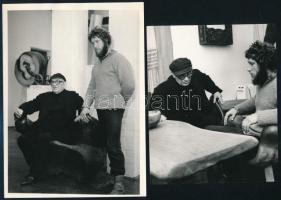 Tóth Sándor (1935-), 4 db mű: Amerigo Tot Kerekes Ferenc szobrász műtermében, 1984, Kecskemét. Fotó,...