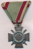 1943. Tűzkereszt I. fokozata oxidált hadifém kitüntetés mellszalaggal T:XF,VF Hungary 1943. Fire Cross, 1st Class war metal decoration on ribbon C:XF,VF  NMK 444.