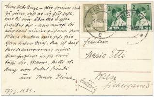 1929 Beszterce, Bistritz, Bistrita; Promenade, Reuniunea Meseriasilor / Sétány, Iparosegylet épülete...